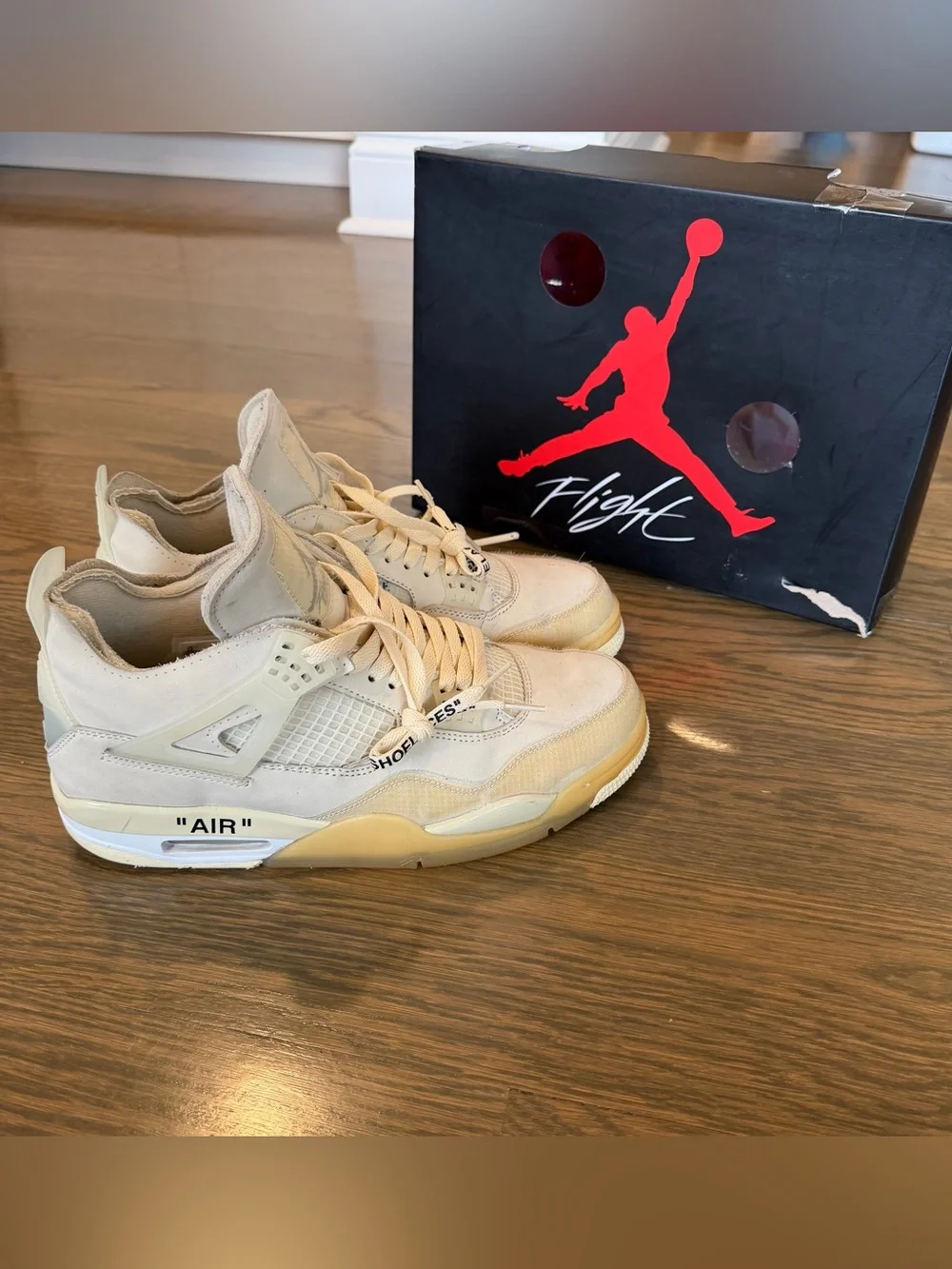 Off-White x Air Jordan 4 “Sail” – Rare Collector’s Pair